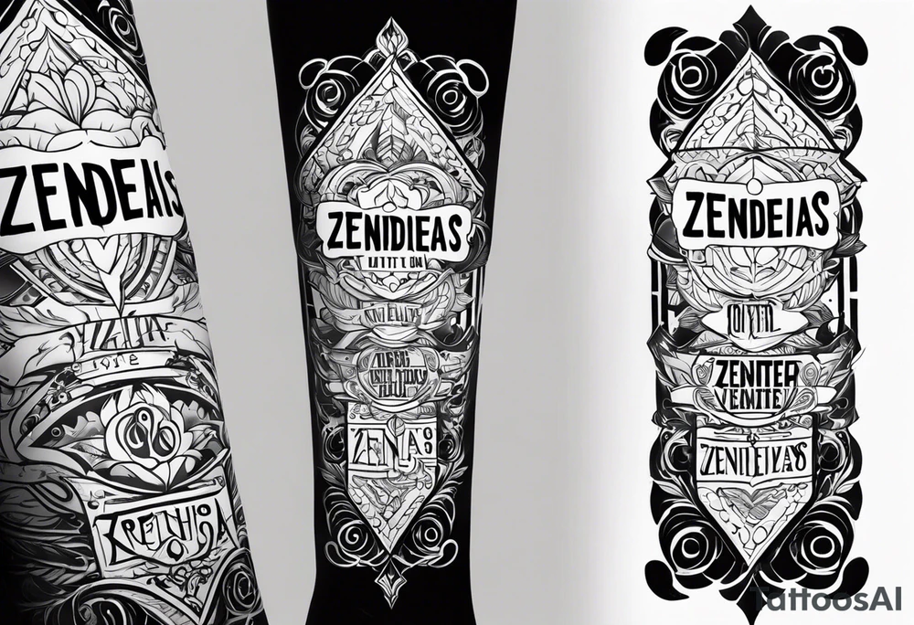 Forearm tattoo that says Zendejas tattoo idea
