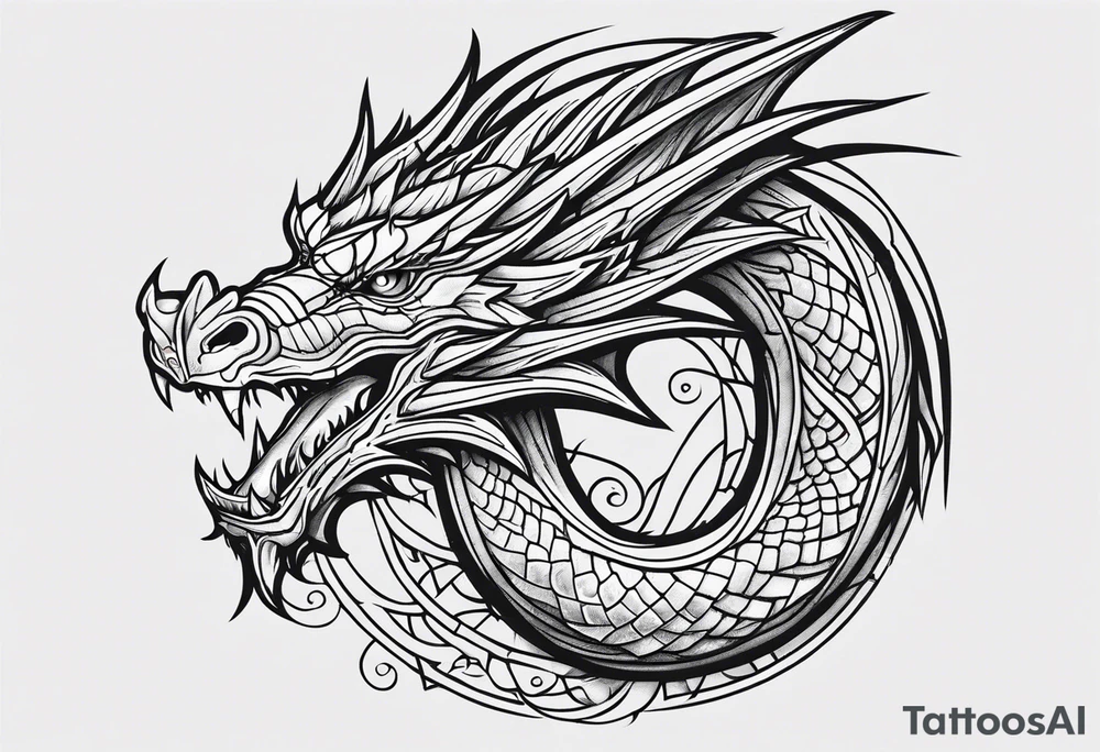 Dragon double tattoo idea