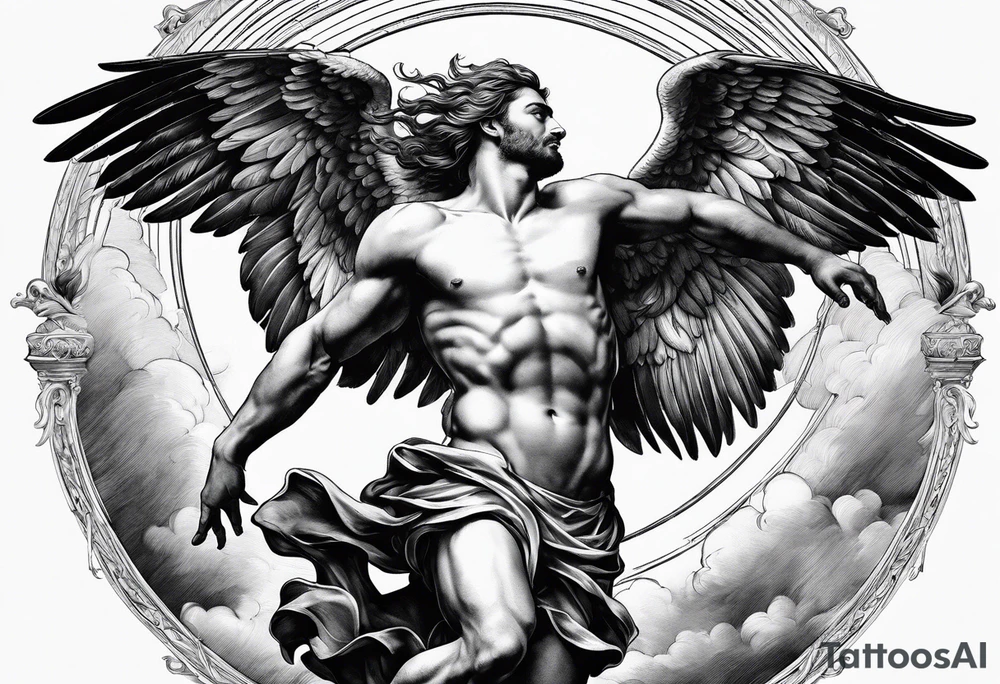 icarus  falling into a rainbow tattoo idea