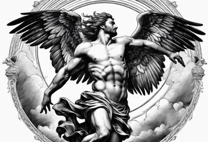 icarus  falling into a rainbow tattoo idea