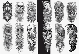 mens full arm tattoo idea