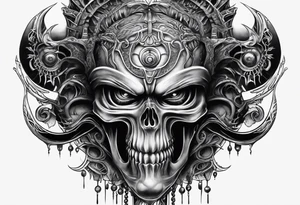 Japanese tattoo in the style of Giger tattoo idea