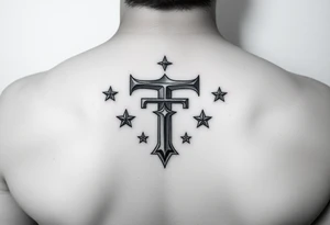 ”T” with stars tattoo idea