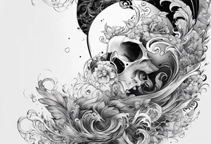 I need a black and white leg sleeve tattoo with a motivational theme tattoo idea