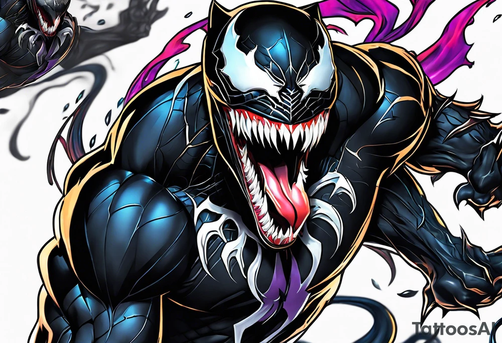 venom symbiote  merged with the black panther tattoo idea