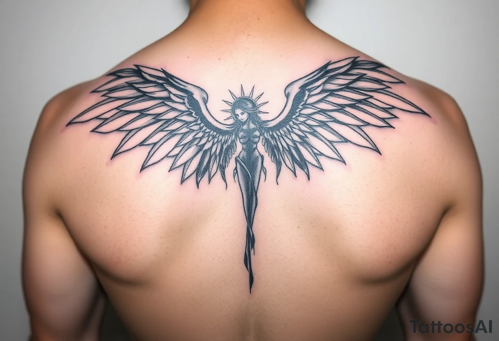 Goth angel tattoo idea