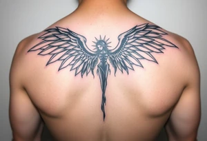 Goth angel tattoo idea