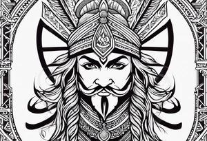 i have a sikh warrior and text stating "without fear without hate" tattoo idea