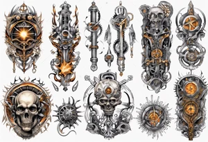 pagan mechanical full sleeve tattoo idea