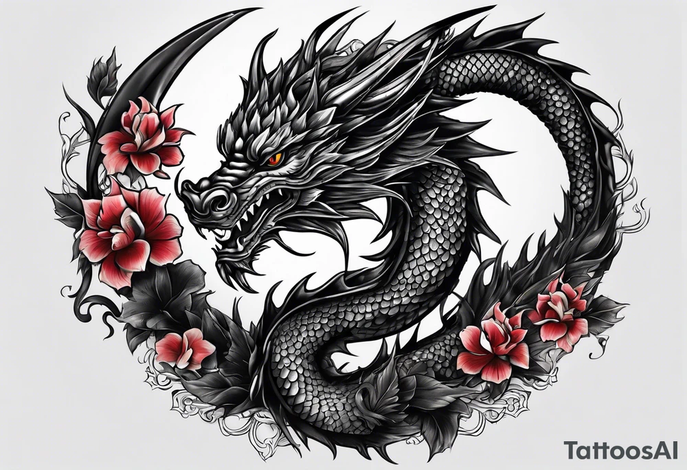 Black dragon tattoo idea