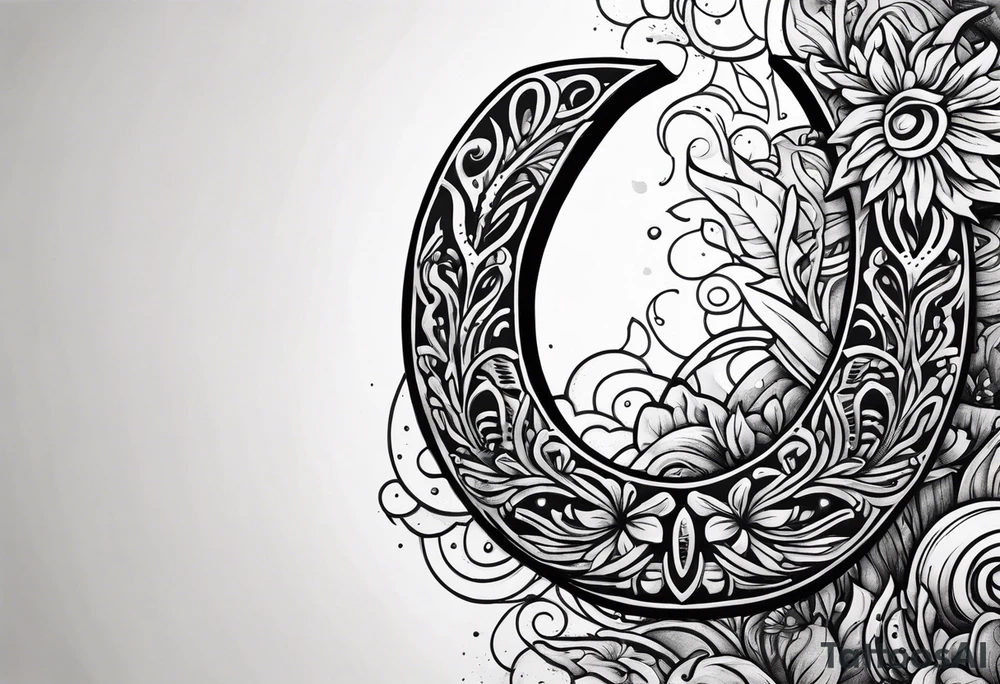 Horseshoe and mud tracks tattoo idea