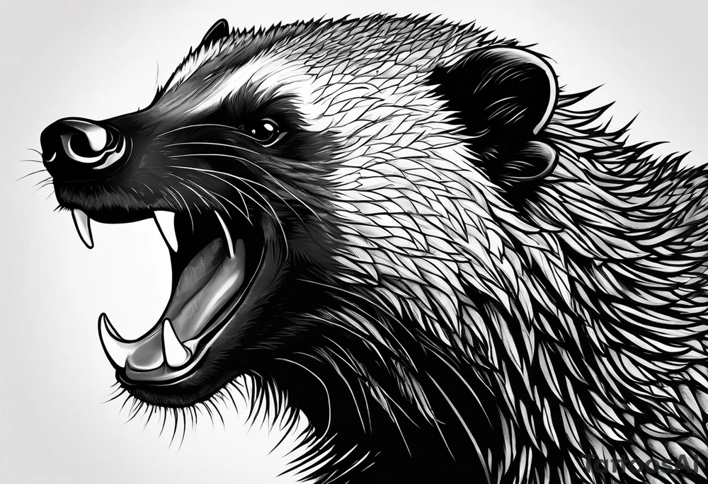 Angry honey badger tattoo idea