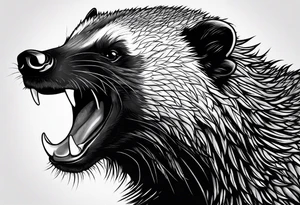 Angry honey badger tattoo idea