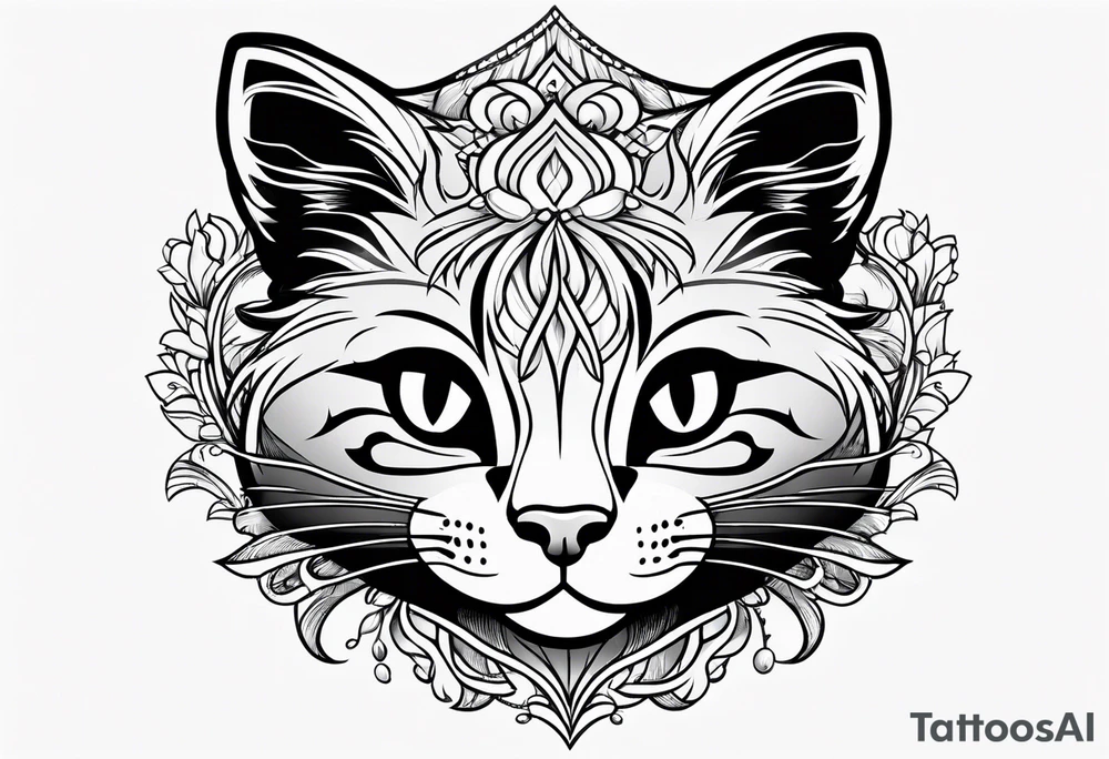 super cute cartoon wildcat cub tattoo idea