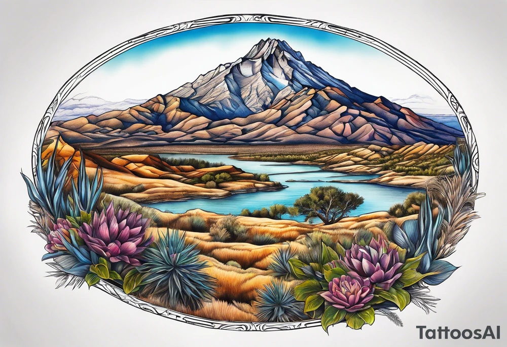 sleeping ute mountain tattoo idea