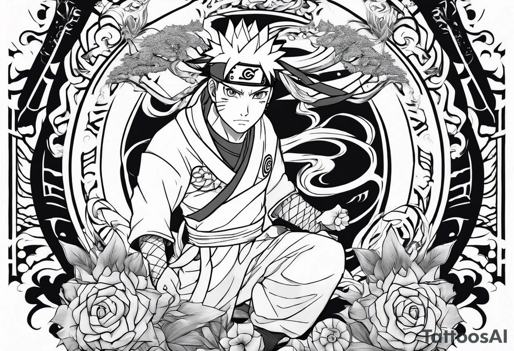 naruto with kyubi tattoo idea