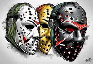 Friday the 13th mask, 13 in the mask tattoo idea