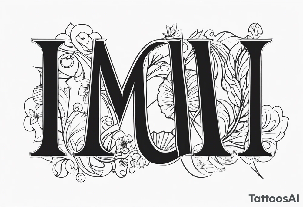 Combine letter M with number 24 tattoo idea