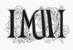 Combine letter M with number 24 tattoo idea