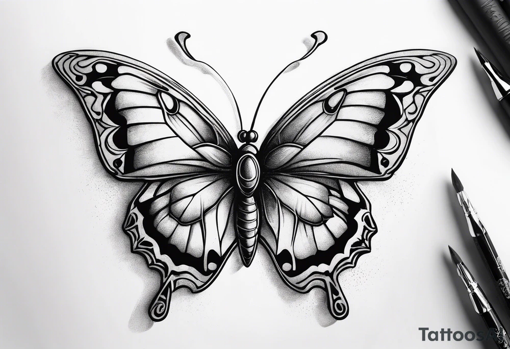Powerful butterfly, stealth tattoo idea