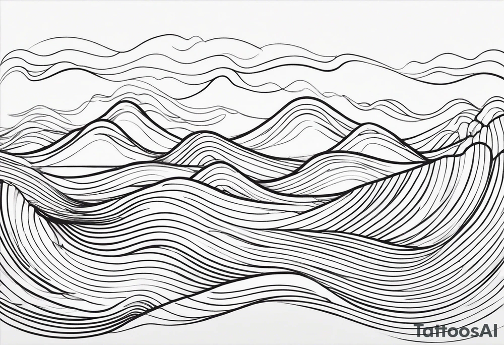 background wind or water with curved lines tattoo idea