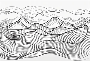 background wind or water with curved lines tattoo idea