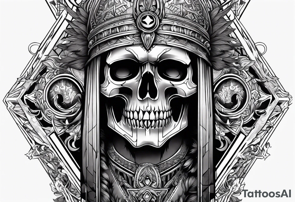 The god of death sleeve tattoo idea
