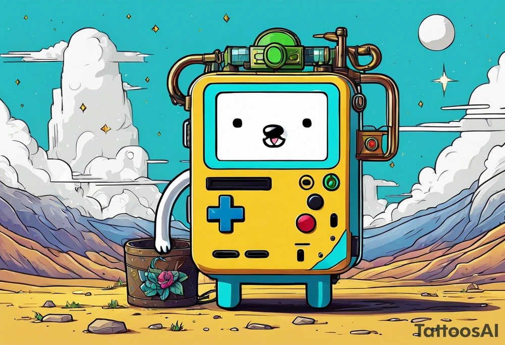 BMO from adventure time with a halo tattoo idea