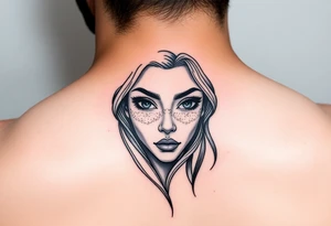 beauty girl face tattoo idea