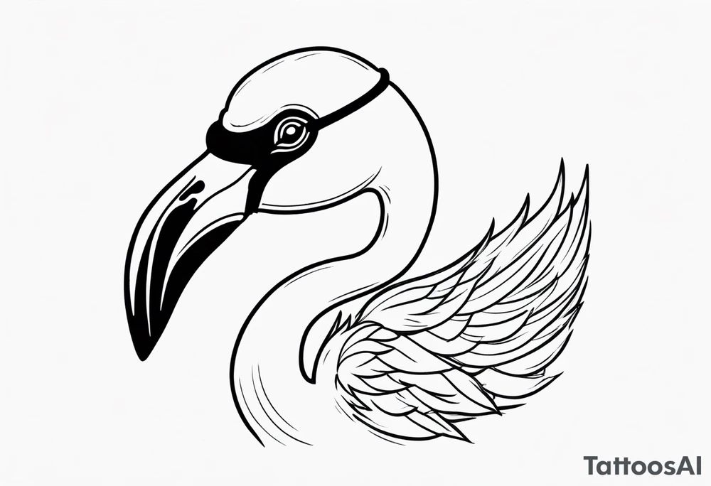 cute flamingo with glasses on tattoo idea