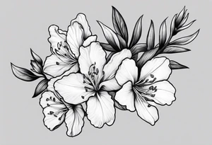 5-petal azaleas along a long branch tattoo idea