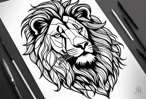 realistic lion tattoo idea