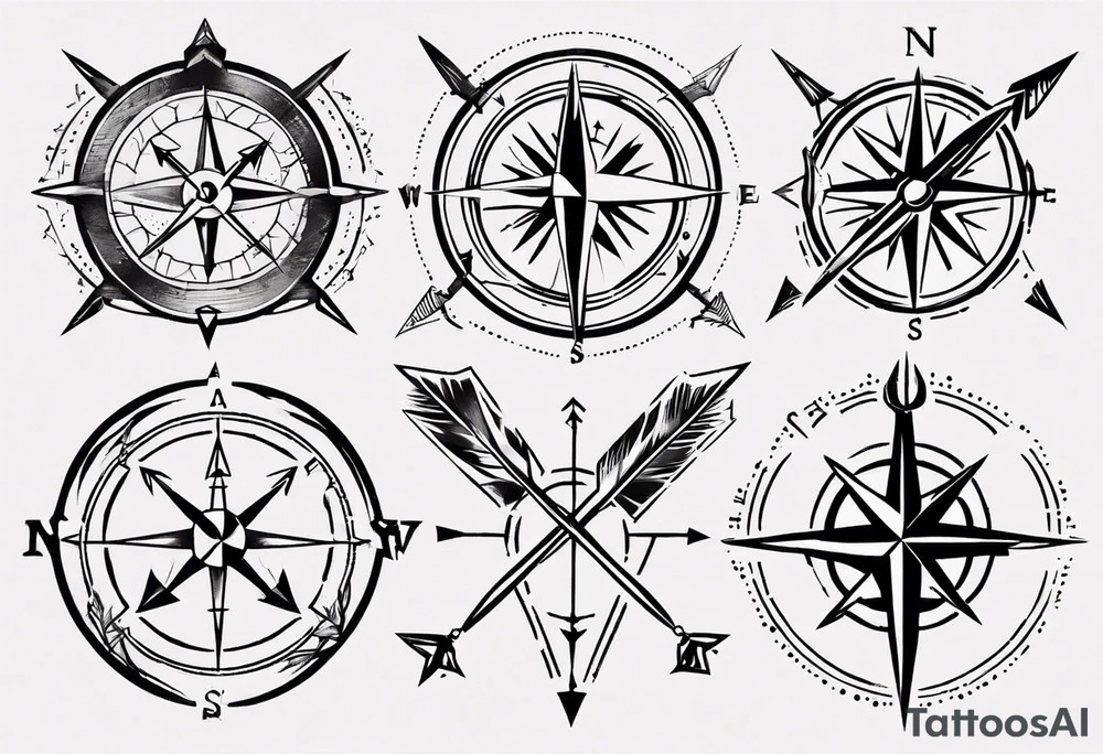 arrow and compass together tattoo idea