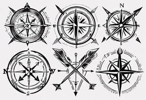 arrow and compass together tattoo idea