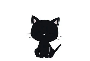 cute black cat tattoo idea