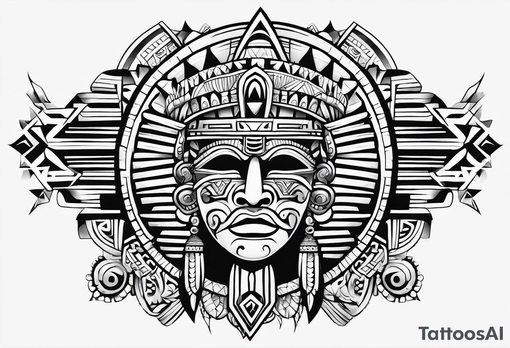 Simple Aztec tribal for left shoulder tattoo idea