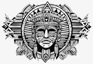 Simple Aztec tribal for left shoulder tattoo idea