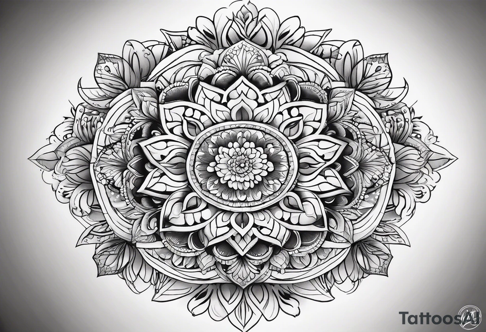 Mandala flower full back tattoo tattoo idea