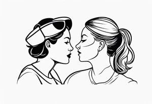 minimalist  tattoo for couples (half mom and half dad) tattoo idea