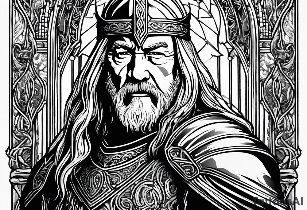 Lord of the Rings 
King Theoden 
forth Erolingas charge
Sword raised tattoo idea