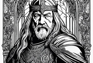Lord of the Rings 
King Theoden 
forth Erolingas charge
Sword raised tattoo idea