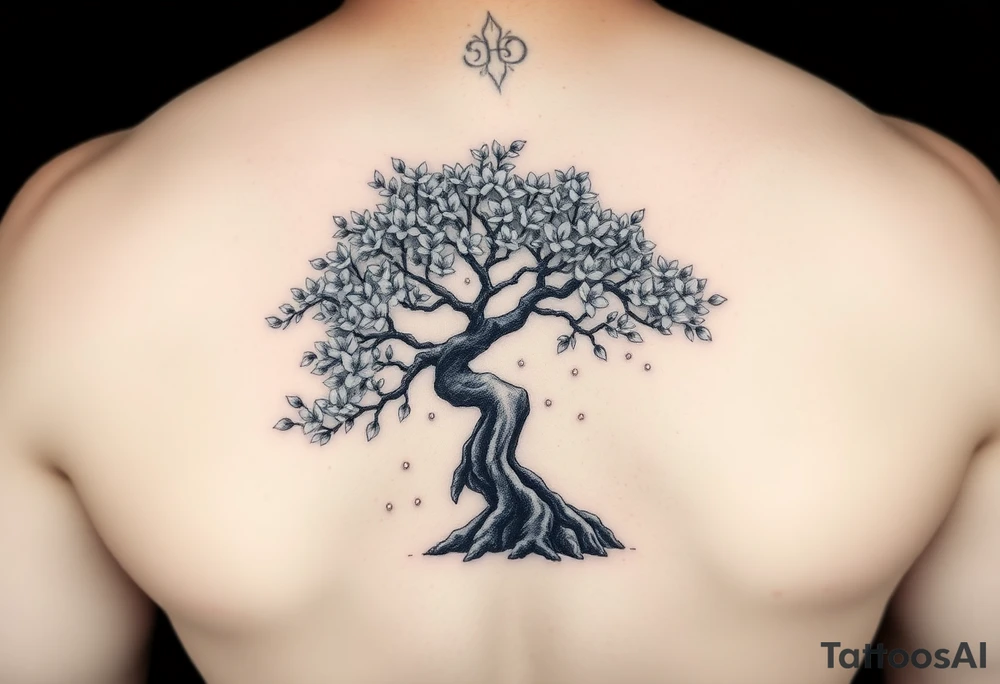 Bonsai weeping cherry blossom tree of life tattoo idea
