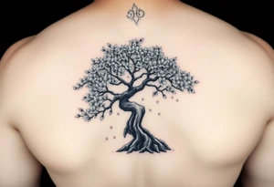 Bonsai weeping cherry blossom tree of life tattoo idea