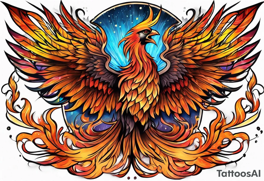 Phoenix artistic tattoo idea