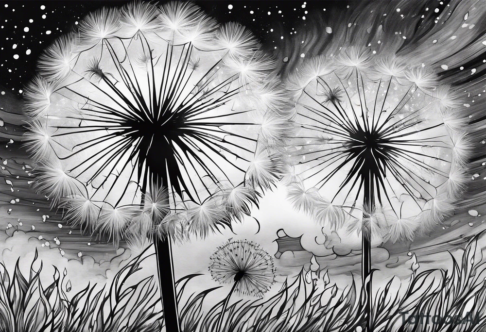 Blowing dandelion , I want adventure in the great wide somewhere tattoo idea