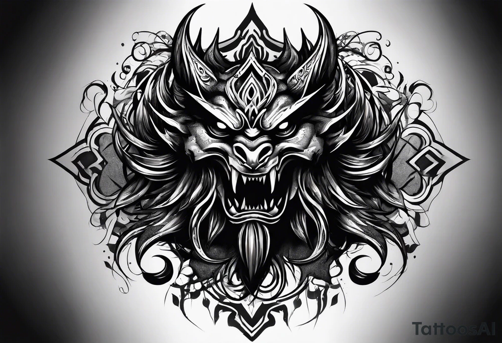 darkness monsterr shadow tattoo idea