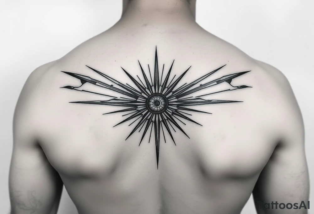 ray tattoo with shadow underneath tattoo idea