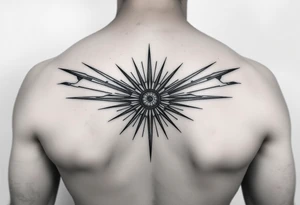 ray tattoo with shadow underneath tattoo idea