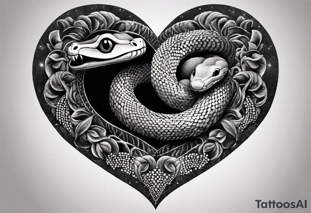 a snake wrapped around a heart tattoo idea