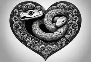 a snake wrapped around a heart tattoo idea